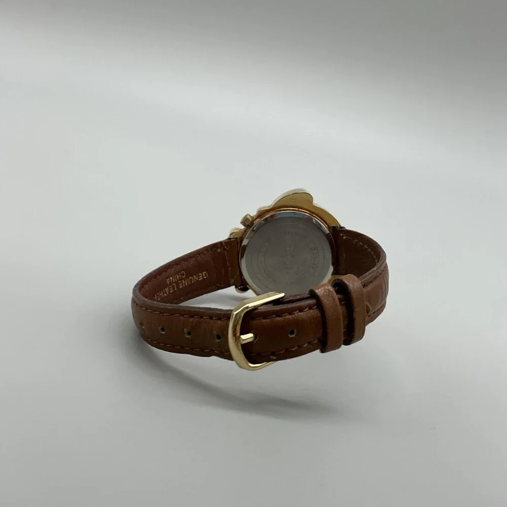 Timex Disney Dopey Womens Watch 35mm Gold Tone Brown Leather Band New Battery
